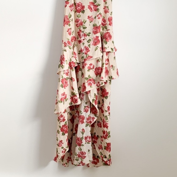 NWT Nasty Gal Waterfall-En For You Floral Halter Dress US 2 - Picture 7 of 11